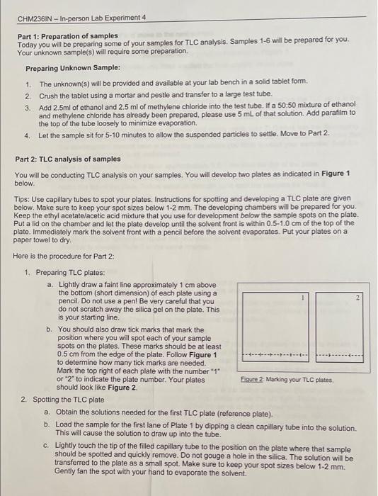 Solved CHM140IN, In-person Lab #4, TLC of Analgesics TLC | Chegg.com