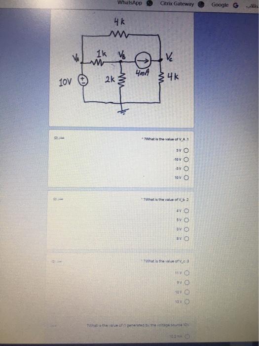 Solved Whatsapp Citrix Gateway Google G الار 4k W Vc Ik Ve W Chegg Com