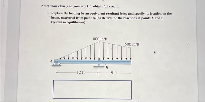 Solved Note: show clearly all your work to obtain full | Chegg.com