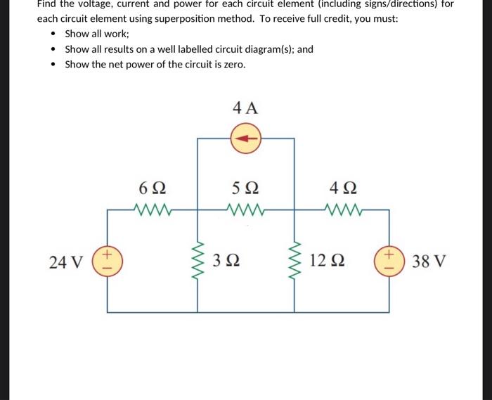 Solved Find the voltage, current and power for each circuit | Chegg.com