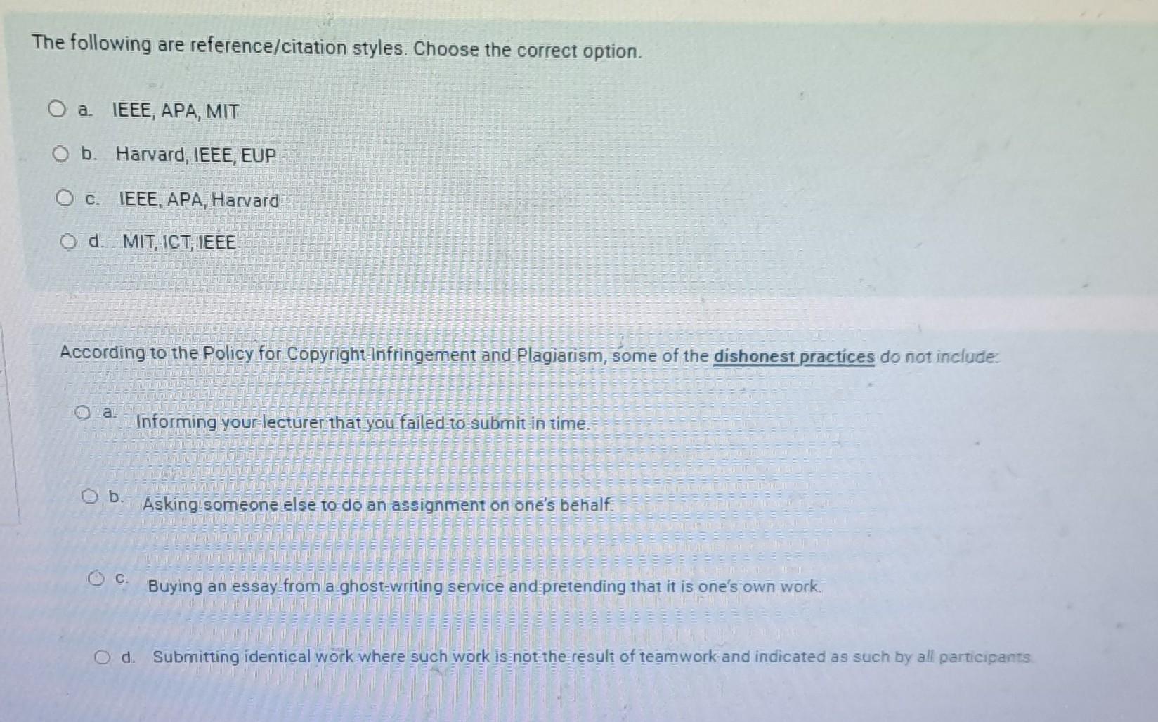 Solved The Following Are Reference Citation Styles Choose Chegg Solved The Following Are Reference Citation Styles Choose Chegg