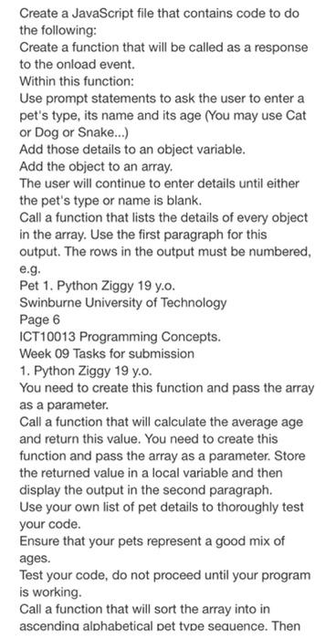 Solved Create a JavaScript file that contains code to do the | Chegg.com
