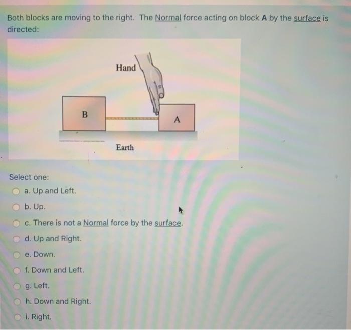 Solved Both blocks are moving to the right. The Normal force | Chegg.com