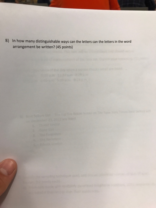 Solved 8) In How Many Distinguishable Ways Can The Letters | Chegg.com