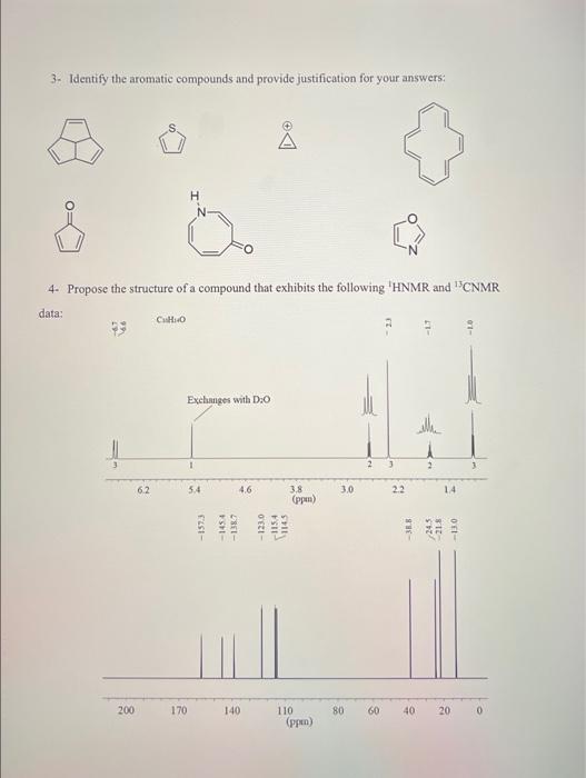 Solved 3- Identify the aromatic compounds and provide | Chegg.com