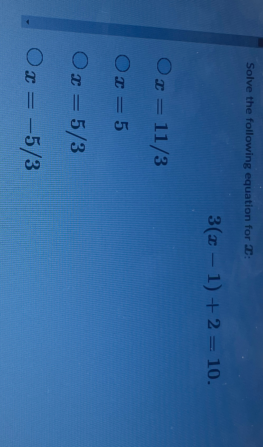 Solved Solve the following equation for x | Chegg.com