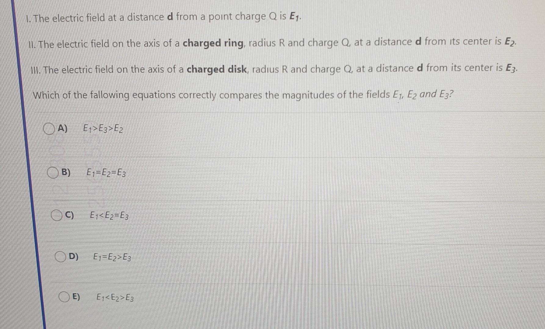 Solved 1. The electric field at a distance d from a point | Chegg.com