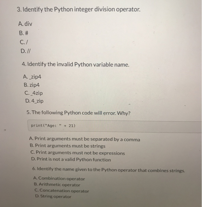 Python Integer Division Operator