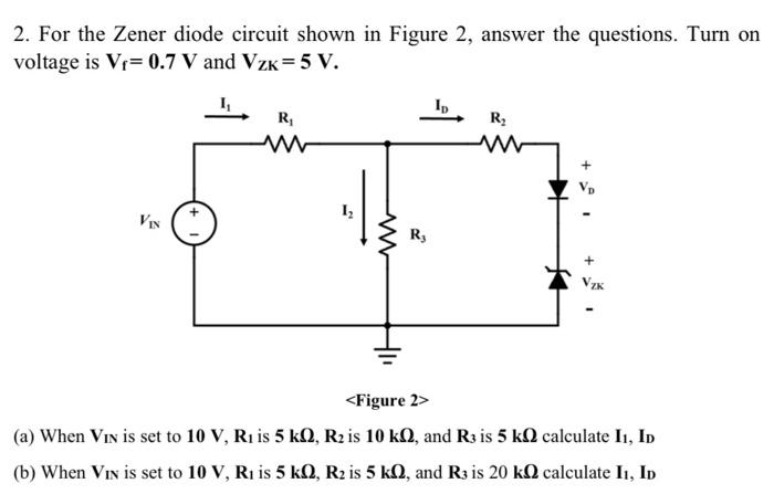 Solved 1. For The Zener Diode Circuit Shown In Figure 1, | Chegg.com