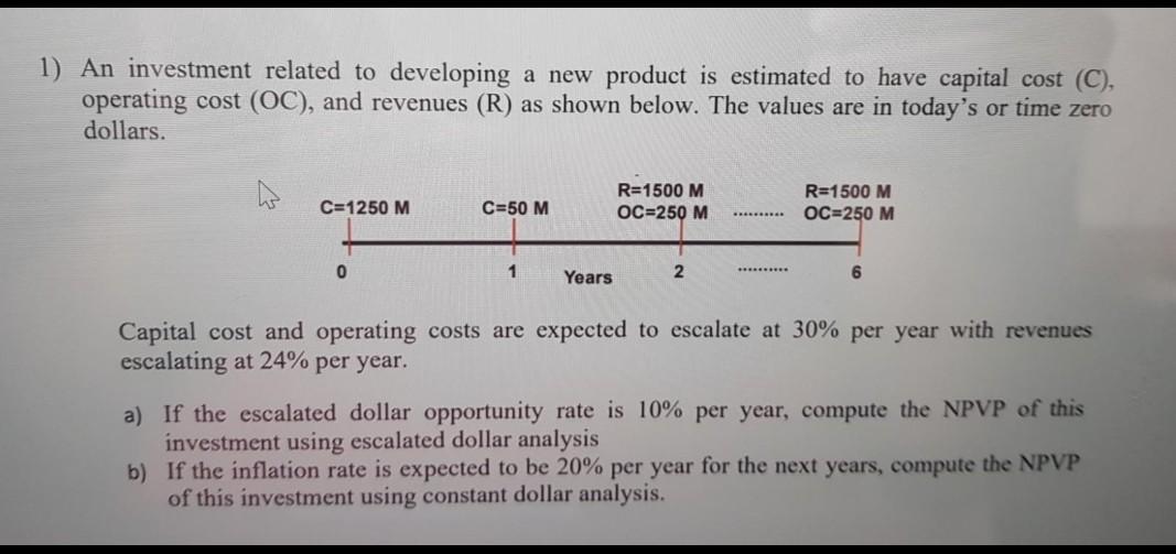 Solved 1 An Investment Related To Developing A New Produ Chegg Com