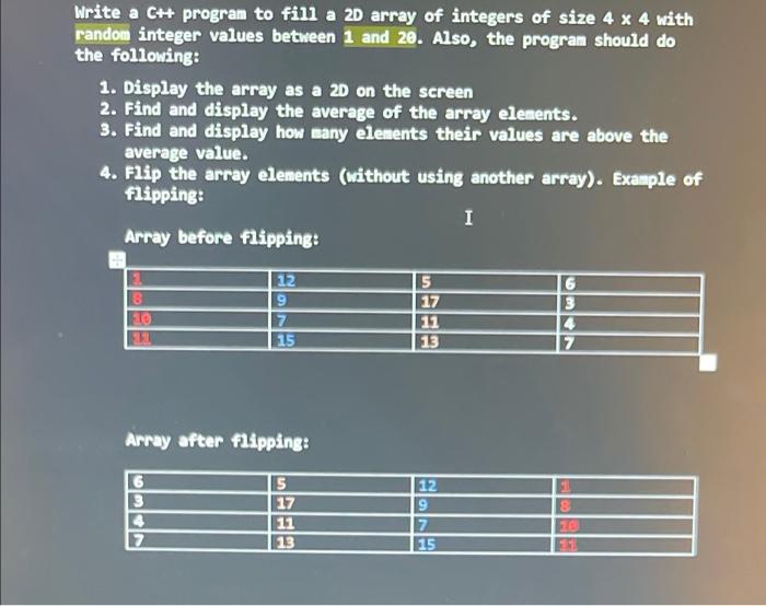 Solved Write a C++ program to fill a 20 array of integers of | Chegg.com