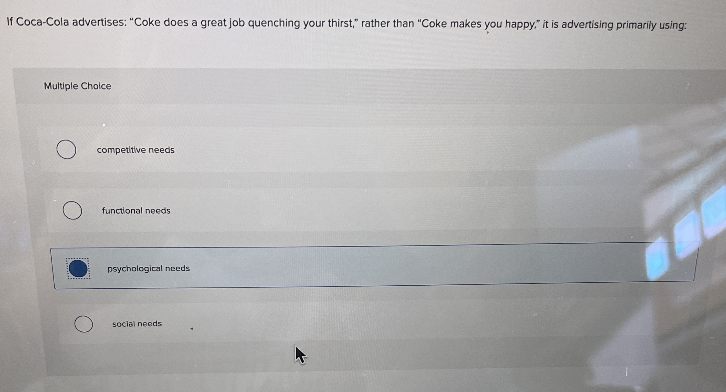 Solved If CocaCola advertises "Coke does a great job