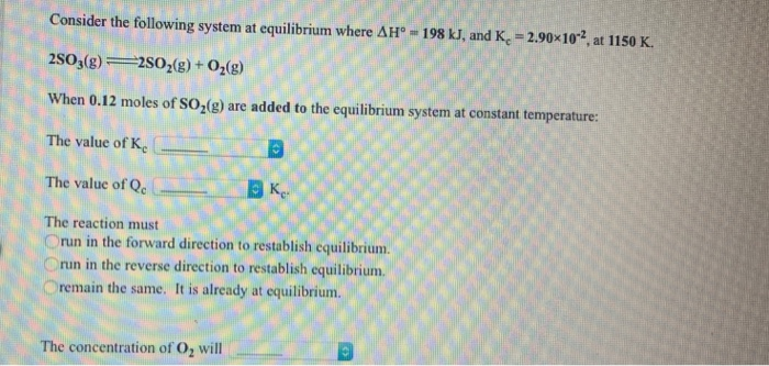Solved Consider the following system at equilibrium where AH | Chegg.com