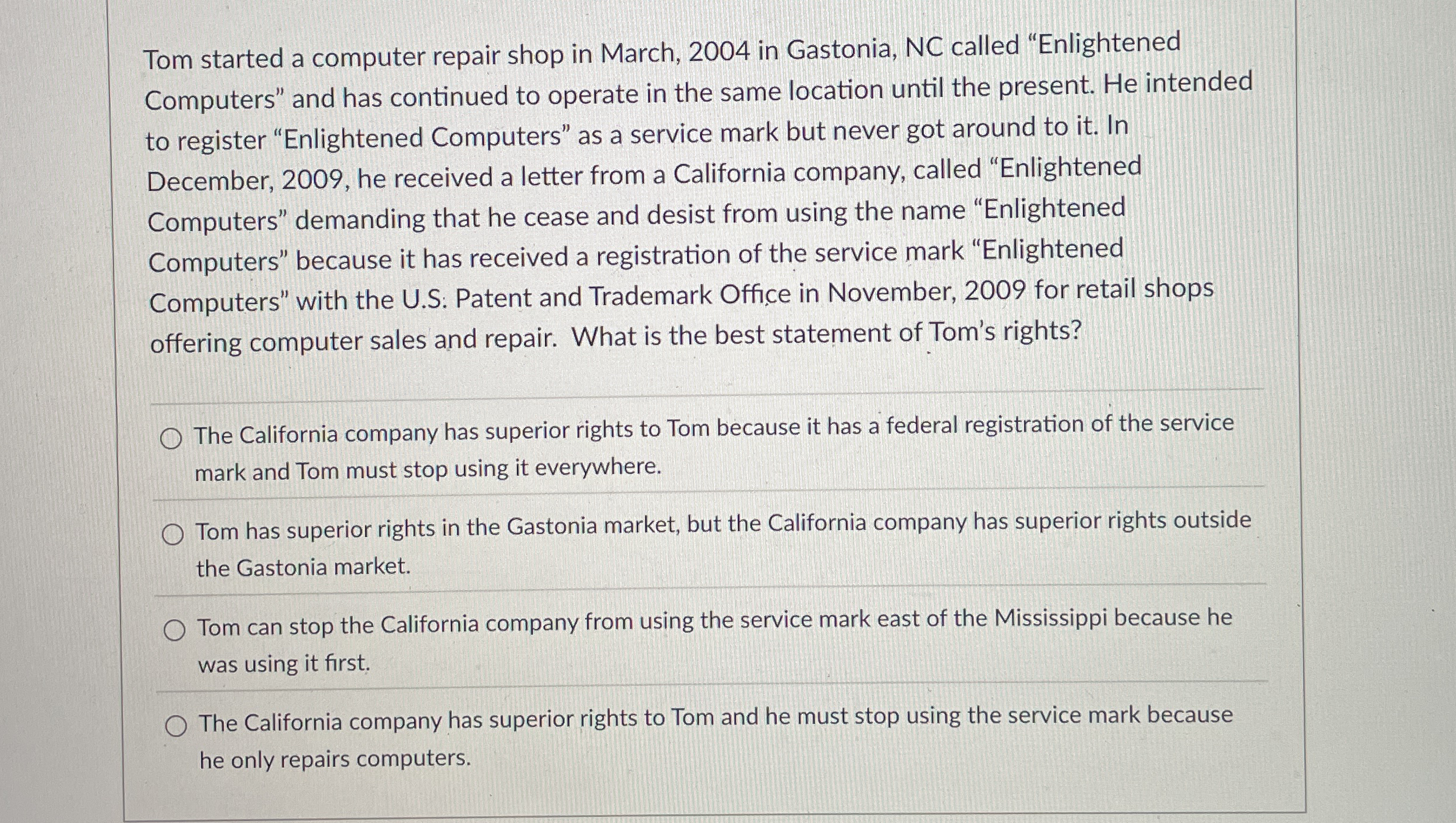 Solved Tom started a computer repair shop in March, 2004 ﻿in