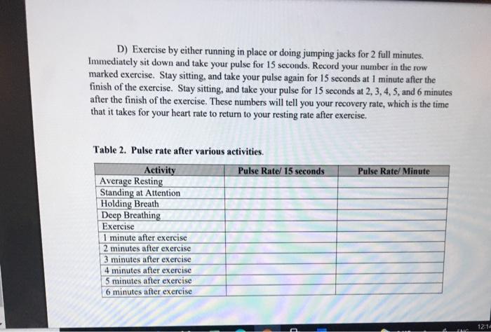 heart rate assignment answers