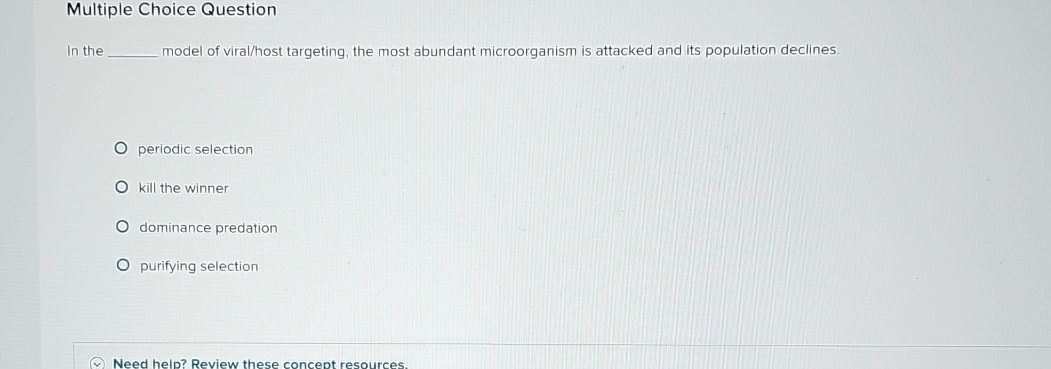Solved Multiple Choice Questionin The Model Of Viral Host Chegg Com
