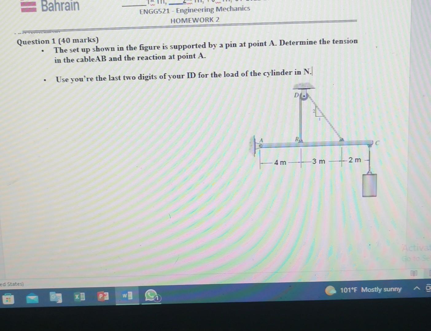 Solved uestion 1 ( 40 marks) - The set up shown in the | Chegg.com