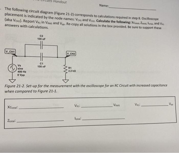 Solved Handout Name: The following circuit diagram (Figure | Chegg.com