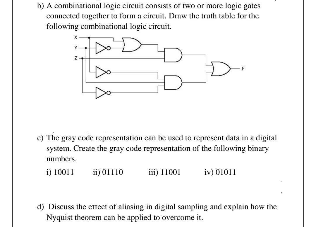 Solved b) A combinational logic circuit consists of two or | Chegg.com