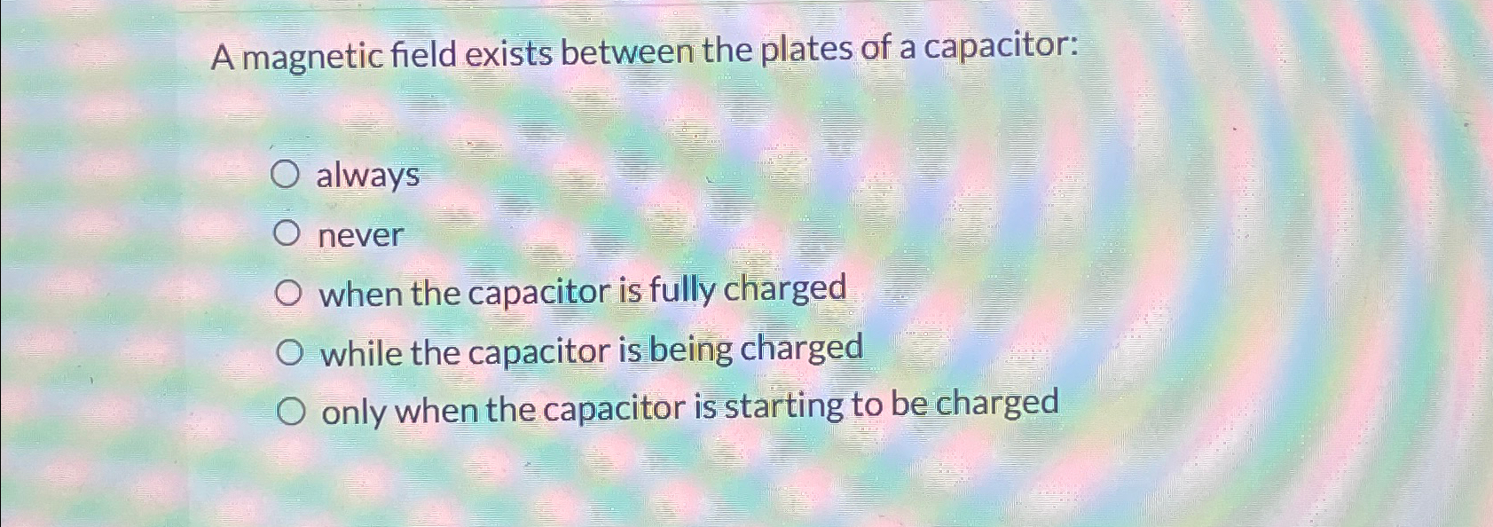 Solved A magnetic field exists between the plates of a | Chegg.com