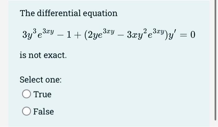 Solved The Equation X2y′− 2x−sinx Y 3cosx Is A First Order