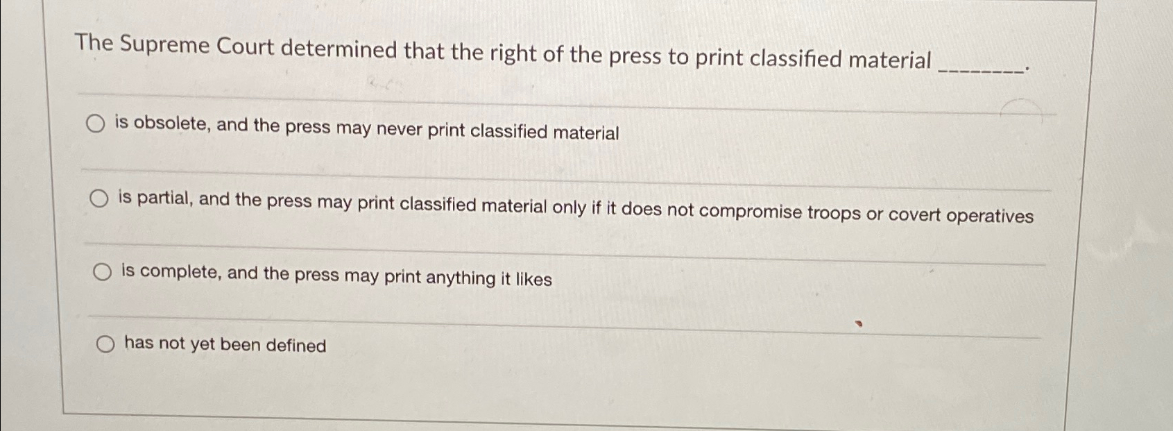Solved The Supreme Court determined that the right of the Chegg