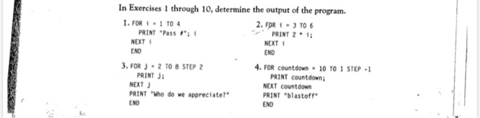 Solved In Exercises 1 through 10, determine the output of | Chegg.com