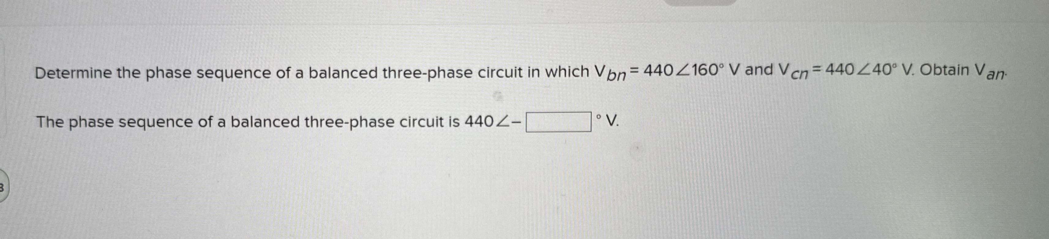 Determine the phase sequence of a balanced | Chegg.com