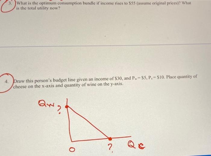 Solved 3. What is the optimum consumption bundle if income | Chegg.com