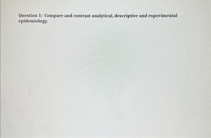 Solved Question 1: Compare and contrast analytical, | Chegg.com