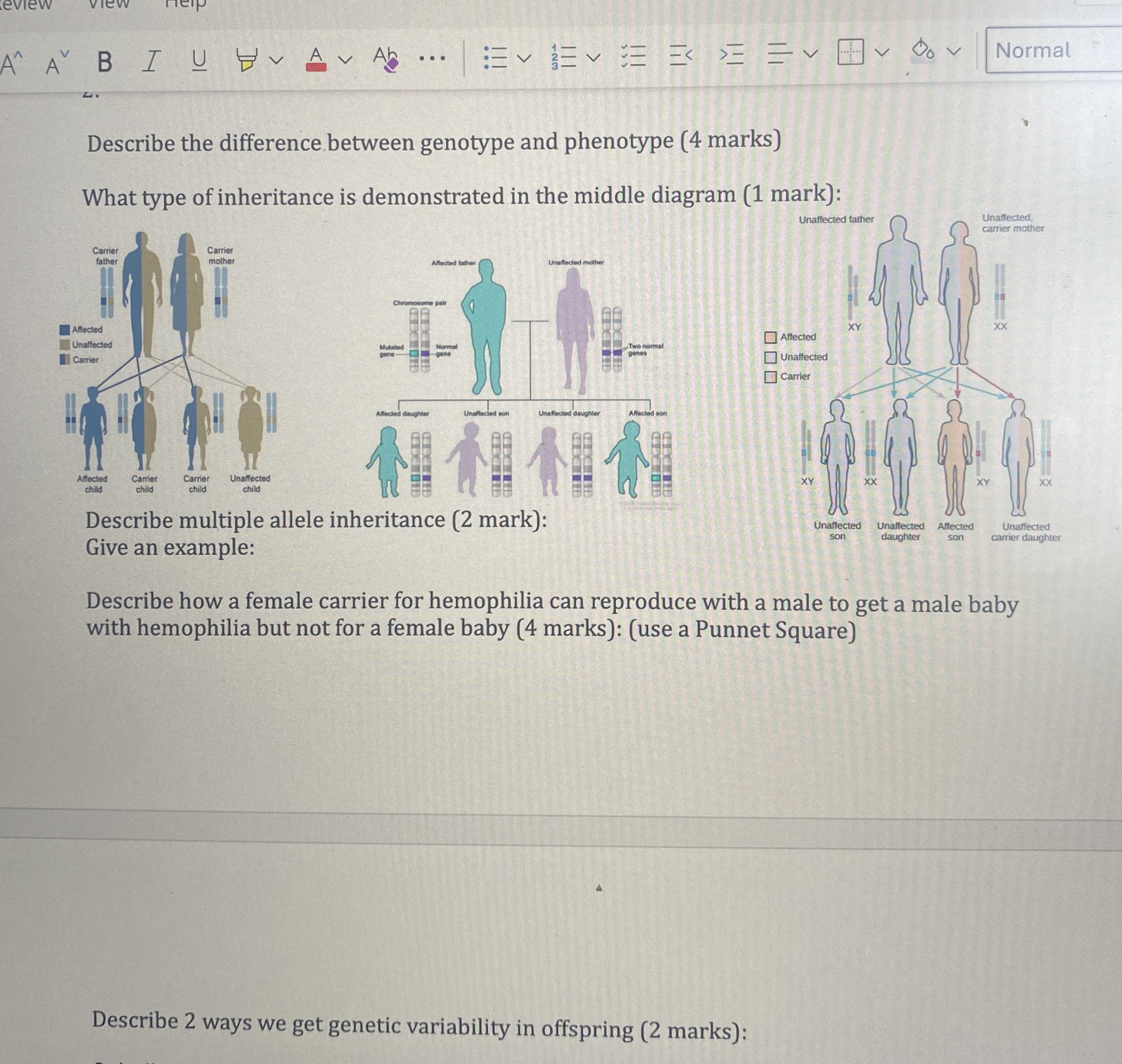 Solved Describe the difference between genotype and | Chegg.com
