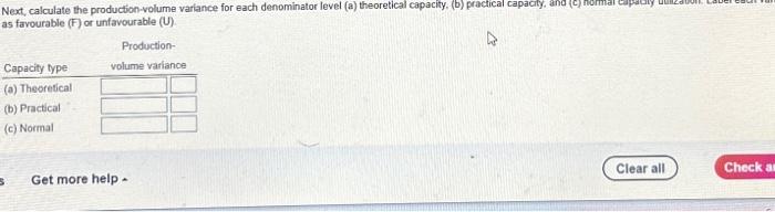 Next, calculate the production-volume variance for | Chegg.com