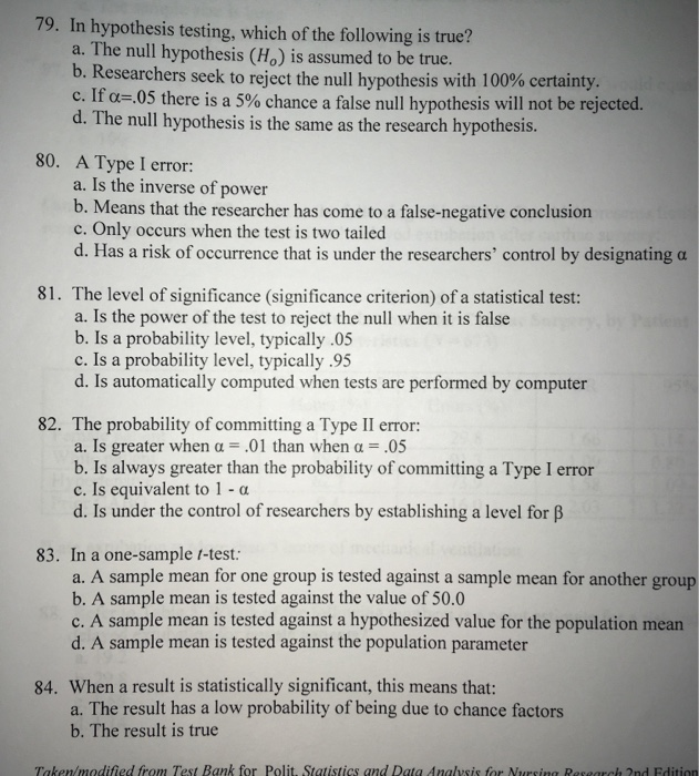 null hypothesis when it is false