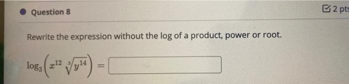 Solved Question 8 2 pts Rewrite the expression without the | Chegg.com