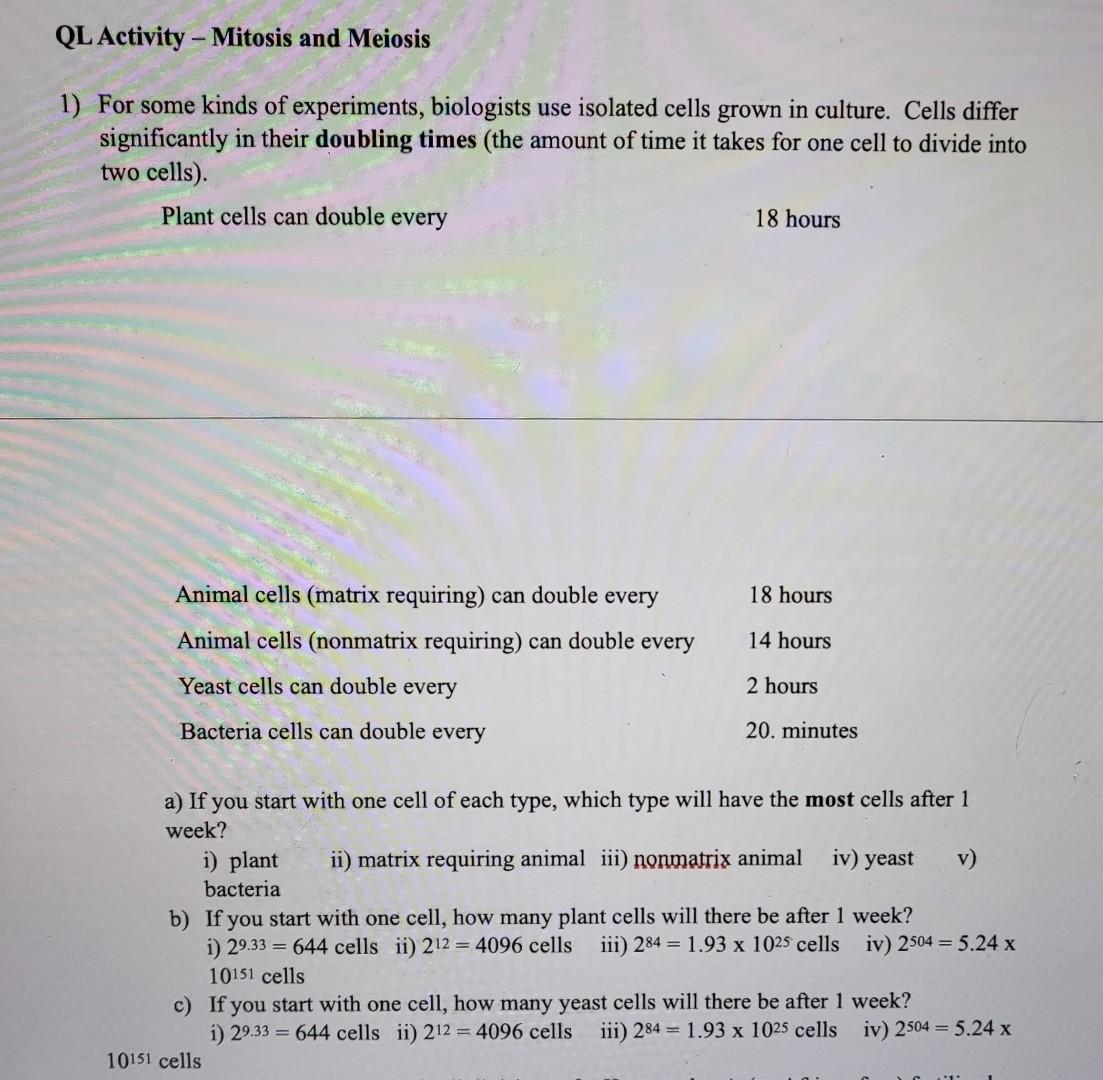 Solved 1. Identify the stages of meiosis and describe the | Chegg.com