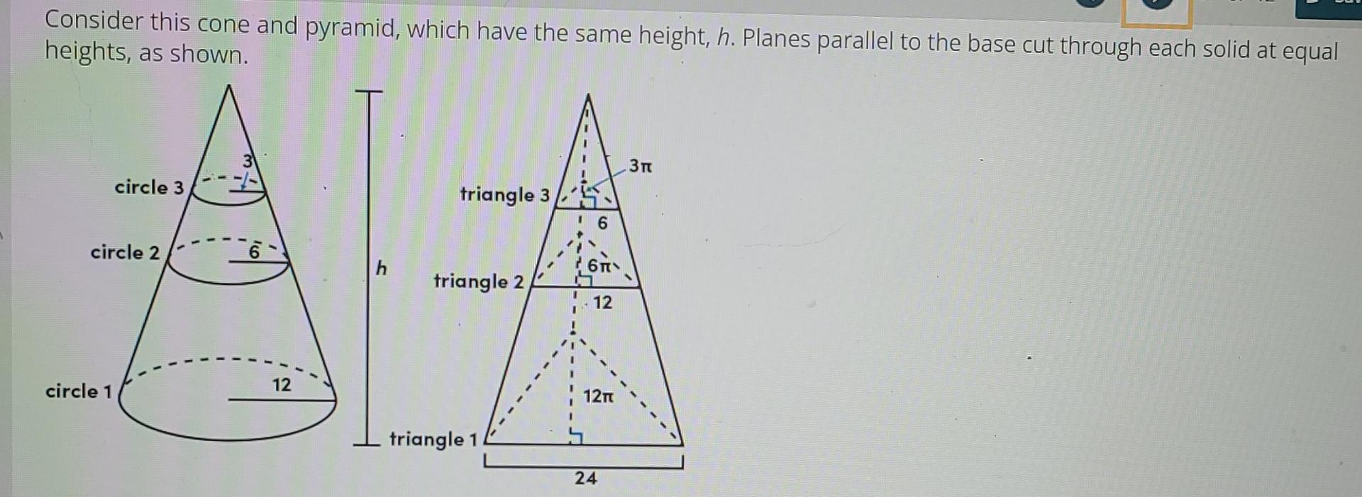 Solved Consider this cone and pyramid, which have the same