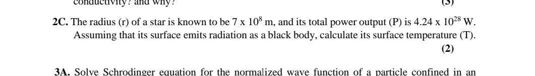 Solved ivity and why! 2C. The radius (r) of a star is known | Chegg.com
