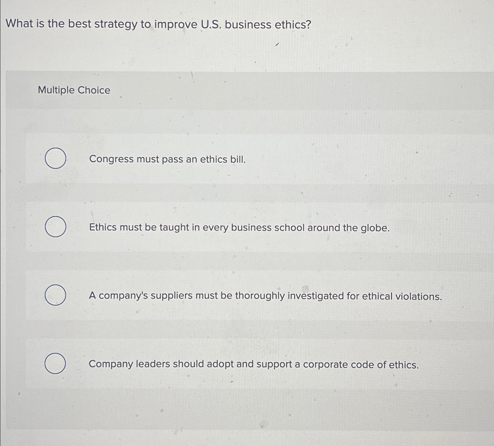 Solved What is the best strategy to improve U.S. ﻿business | Chegg.com