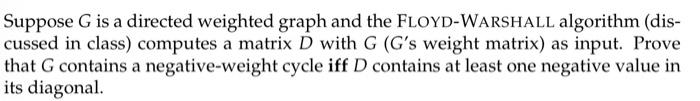 Solved Suppose G is a directed weighted graph and the | Chegg.com