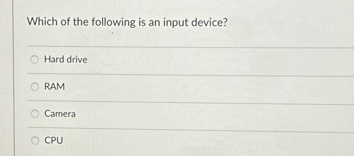 Solved Which of the following is an input device?Hard | Chegg.com