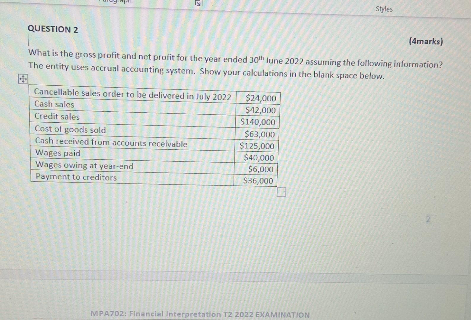 [Solved]: What is the gross profit and net profit
