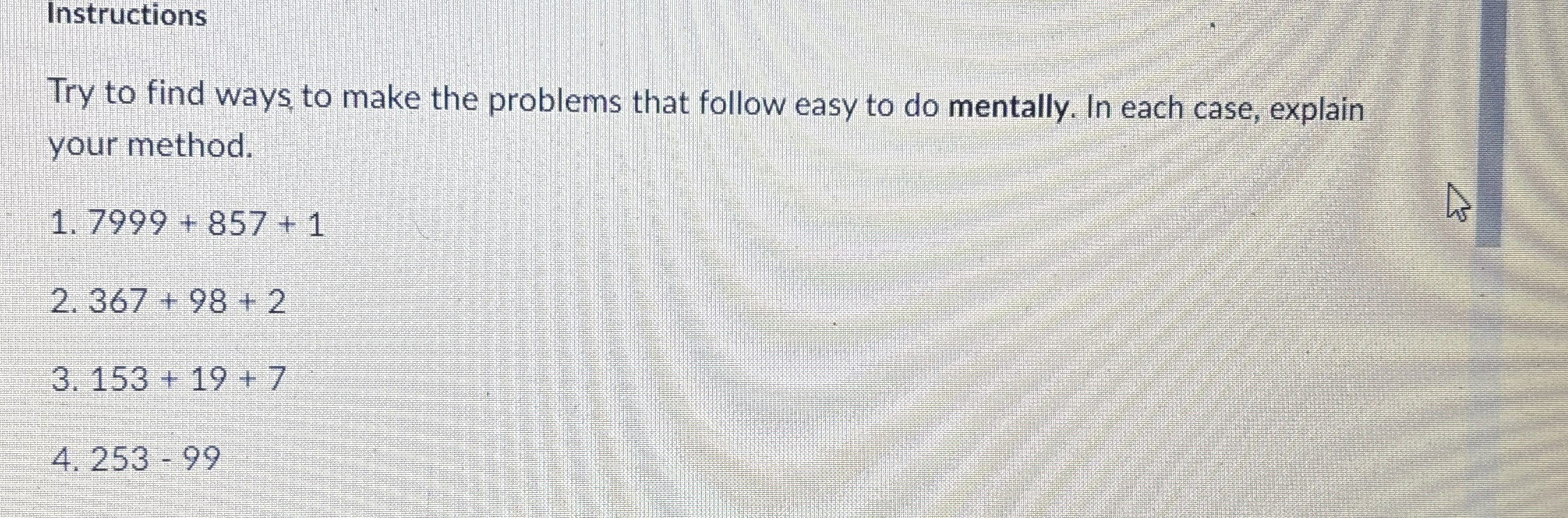 Solved InstructionsTry to find ways to make the problems | Chegg.com