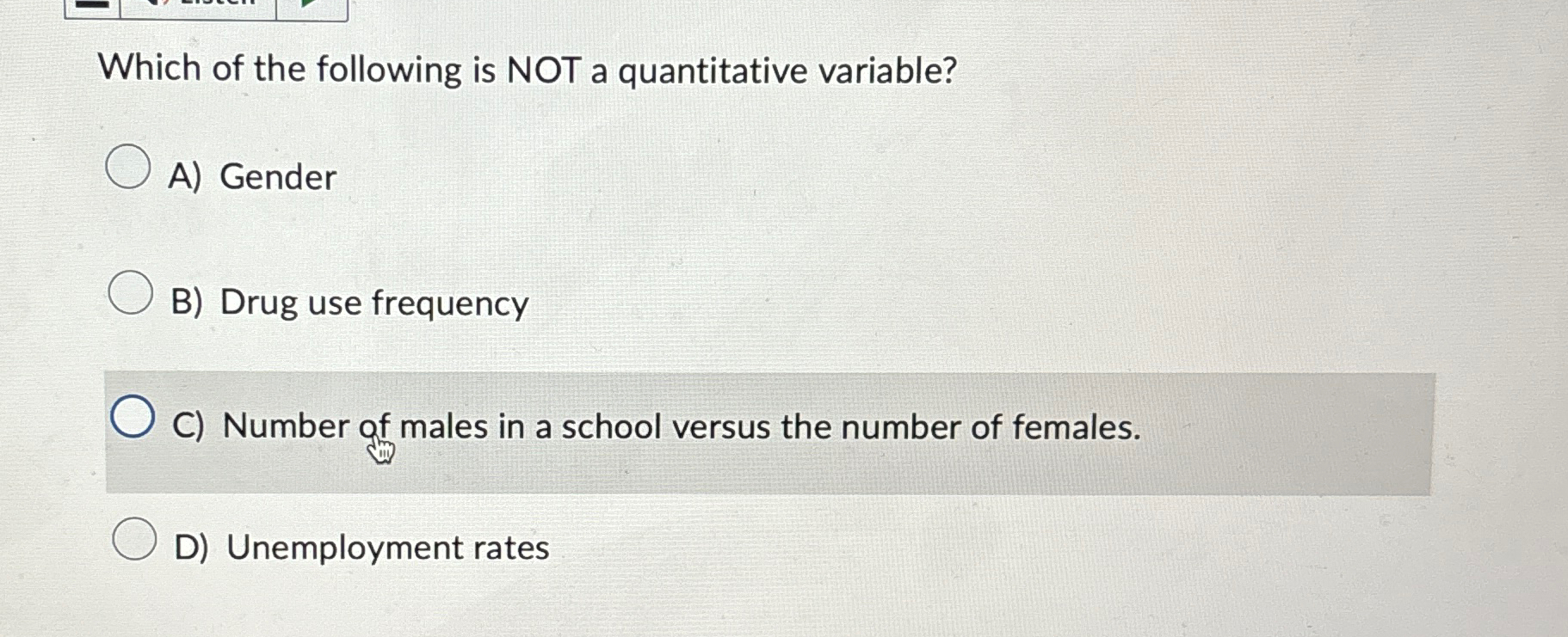 Solved Which Of The Following Is NOT A Quantitative | Chegg.com