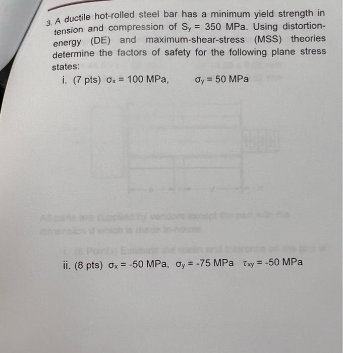 Solved 3. A ductile hotrolled steel bar has a minimum yield