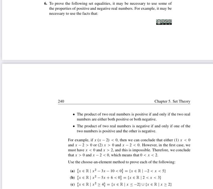 Solved 6. To Prove The Following Set Equalities, It May Be | Chegg.com