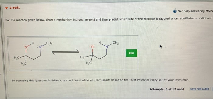 Solved 3.46d1 Get help answering Moled For the reaction | Chegg.com