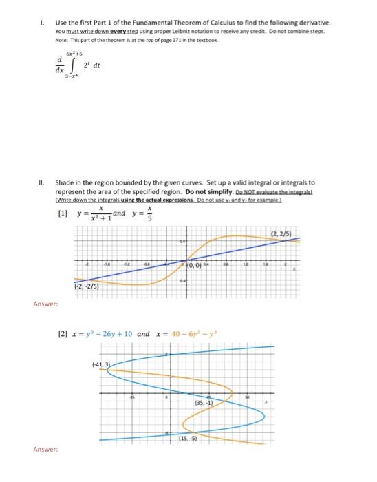 Solved 1. Use the first Part 1 of the Fundamental Theorem of | Chegg.com