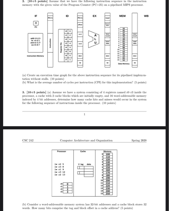 2. (10+5 points Assume that we have the following | Chegg.com