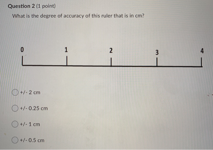 Solved Question 2 1 point What is the degree of accuracy Chegg