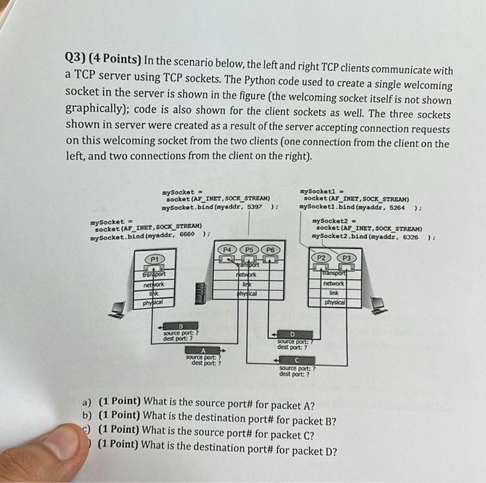 Q3) (4 Points) In the scenario below, the left and | Chegg.com